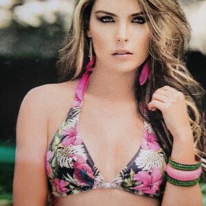 AM PM By Espiral Pink Floral Bikini Top